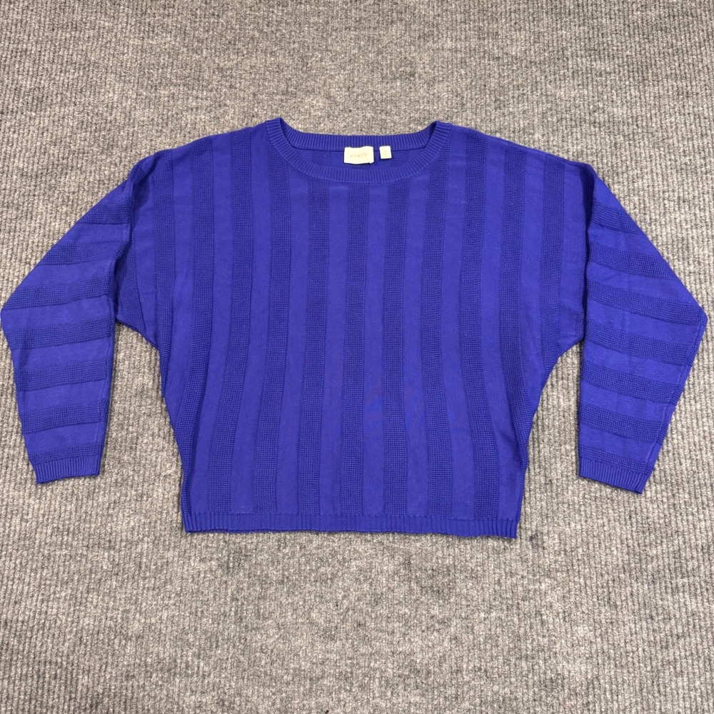 Cyrus Rib Knit Sweater Womens Small Royal Blue Textured‎ Pullover Cozy Top